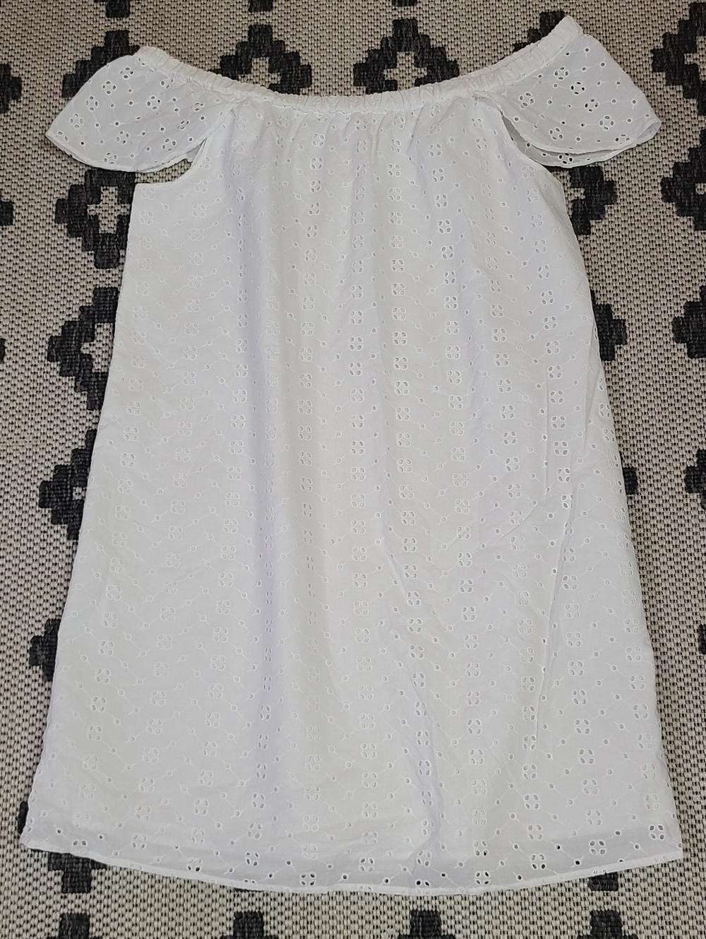 J. Crew White Eyelet Off-Shoulder Dress